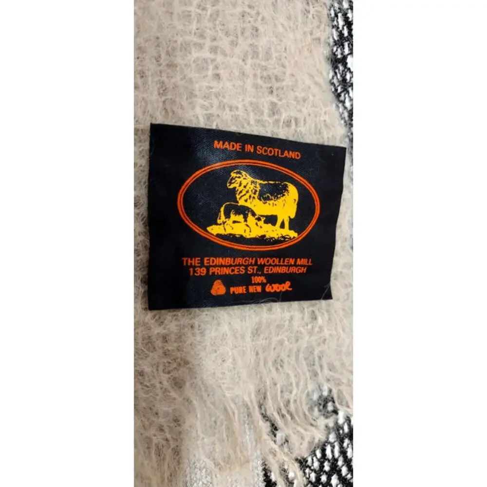 Mens 60s Scarf Scotland 100% Pure New Wool DANDY VICTORIAN Edinburgh Woolen Mill